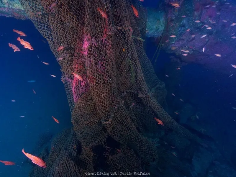Ghost nets on the UB-88 submarine wreck